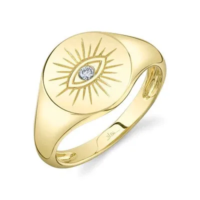 0.03CT DIAMOND EYE SIGNET RING SHY CREATIONS Rings