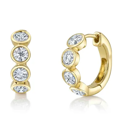 1.50CT DIAMOND BEZEL HUGGIE EARRING SHY CREATIONS Earrings