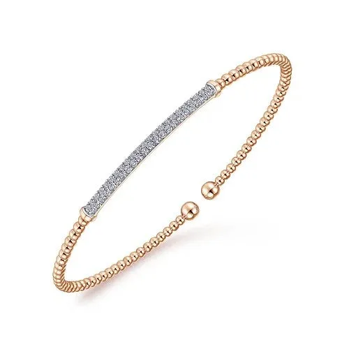 14K Rose Gold Bujukan Diamond Bar Split Bangle | GABRIEL & CO. Earrings