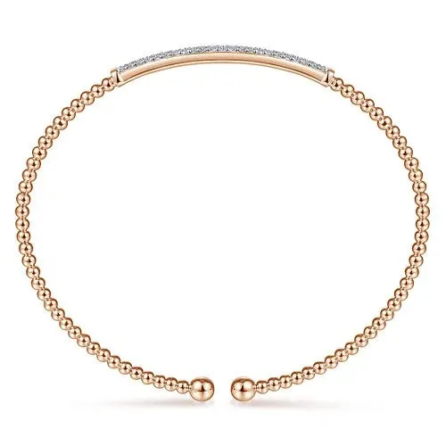 14K Rose Gold Bujukan Diamond Bar Split Bangle | GABRIEL & CO. Earrings