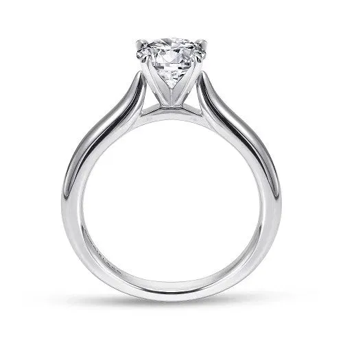 14K White Gold Round Diamond Engagement Ring | GABRIEL & CO. Rings