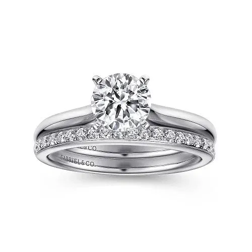 14K White Gold Round Diamond Engagement Ring | GABRIEL & CO. Rings