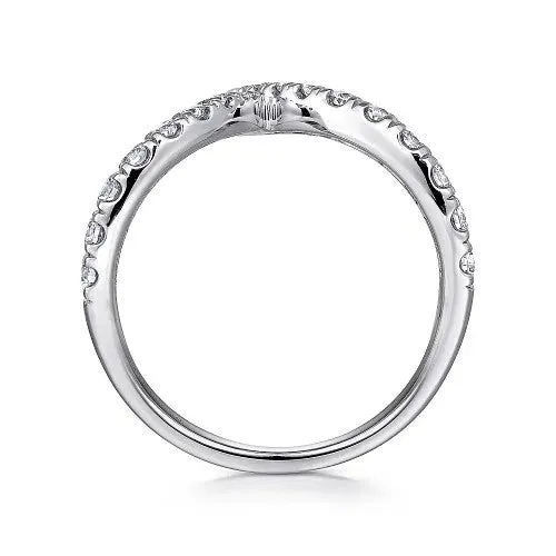 14K White Gold V Shaped Bypass Diamond Ring | GABRIEL & CO. Rings