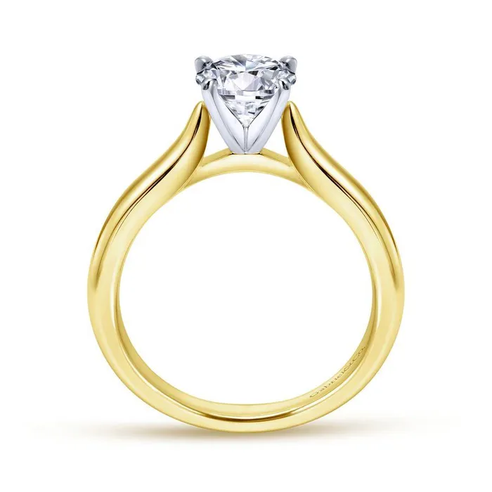 14K WhiteYellow Gold Round Diamond Engagement Ring | GABRIEL & CO. Rings