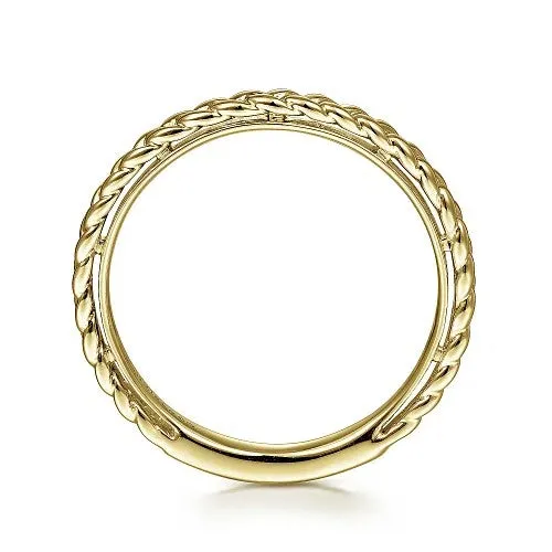 14K Yellow Gold Braided Stackable Ring | GABRIEL & CO. Rings