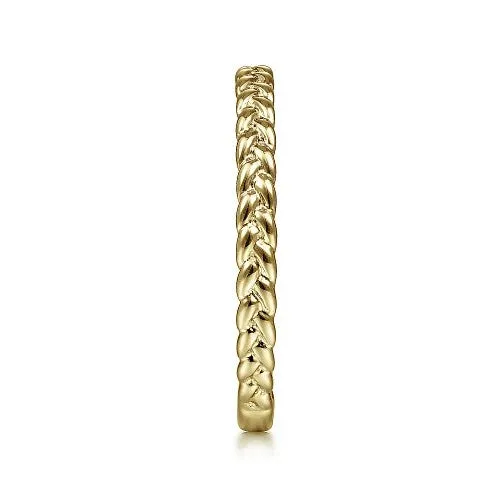 14K Yellow Gold Braided Stackable Ring | GABRIEL & CO. Rings