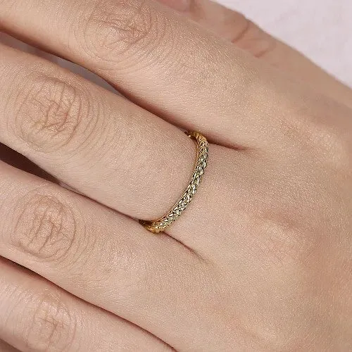 14K Yellow Gold Braided Stackable Ring | GABRIEL & CO. Rings