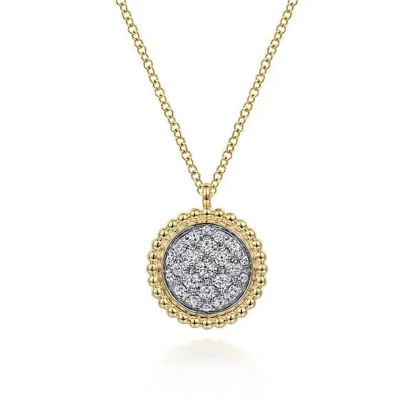 14K Yellow Gold Bujukan and Diamond Pave Pendant Necklace GABRIEL CO. Necklaces