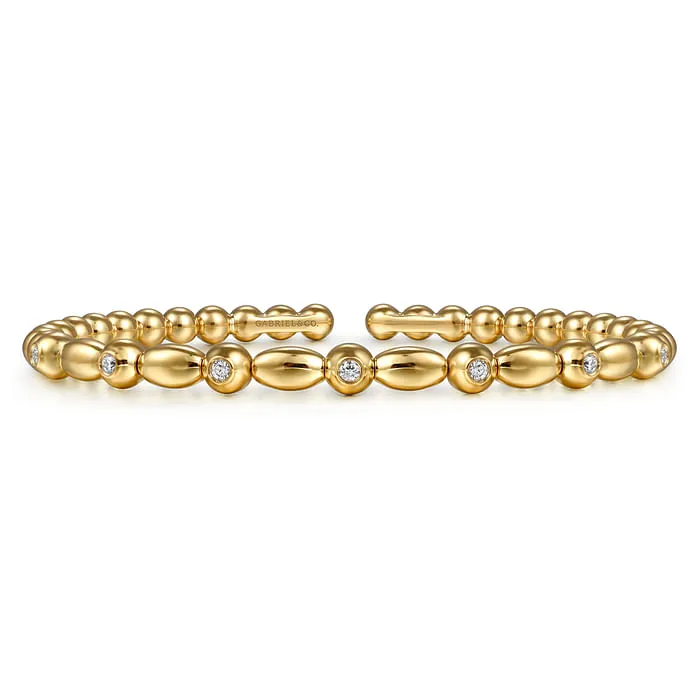 14K Yellow Gold Bujukan Diamond Split Bangle Bracelet GABRIEL CO. Bracelets