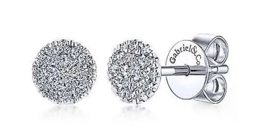 14kt White Gold Diamond Stud Earrings GABRIEL CO. Earrings