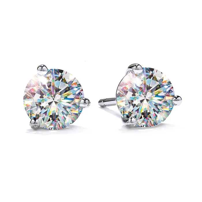 14KWG 0.50CTW DIA FOF 3 PRONG MARTINI STUD EARRINGS H I1-I2 FACETS OF FIRE Earrings