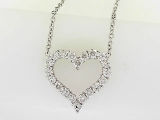 14KWG 1.00CTW FOF RD DIA HEART NECKLACE FACETS OF FIRE Necklaces