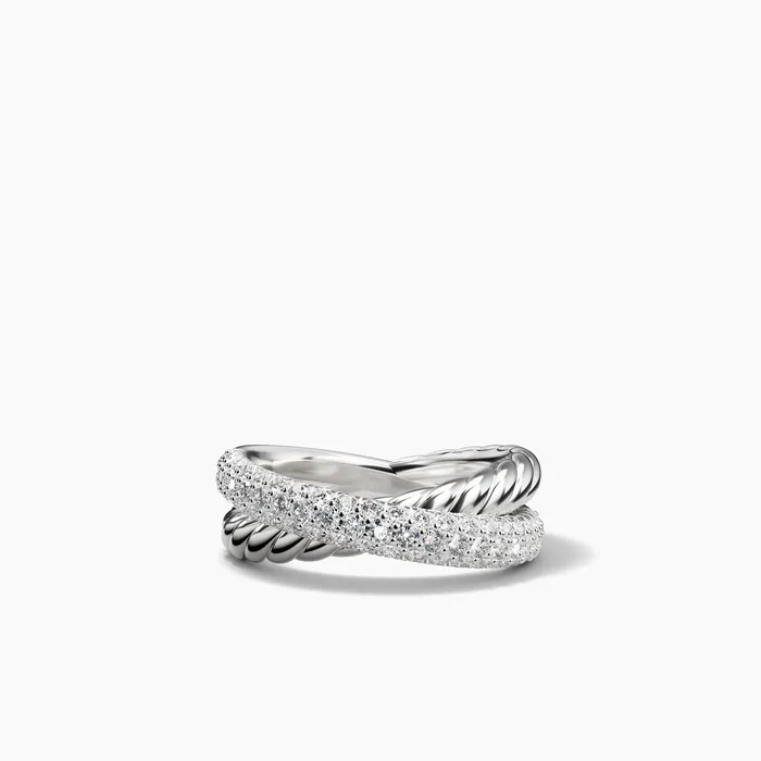 7.5MM BOLD CROSSOVER 2-ROW RING DI SIL David Yurman Rings