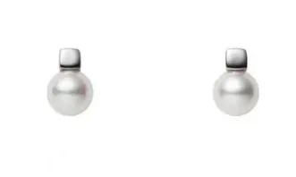 Akoya Cultured Pearl Earrings in 18K White Gold MIKIMOTO CO LTD Earrings