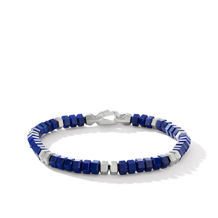 Bracelets David Yurman Hex Bead Bracelet in Sterling Silver with Lapis 6mm