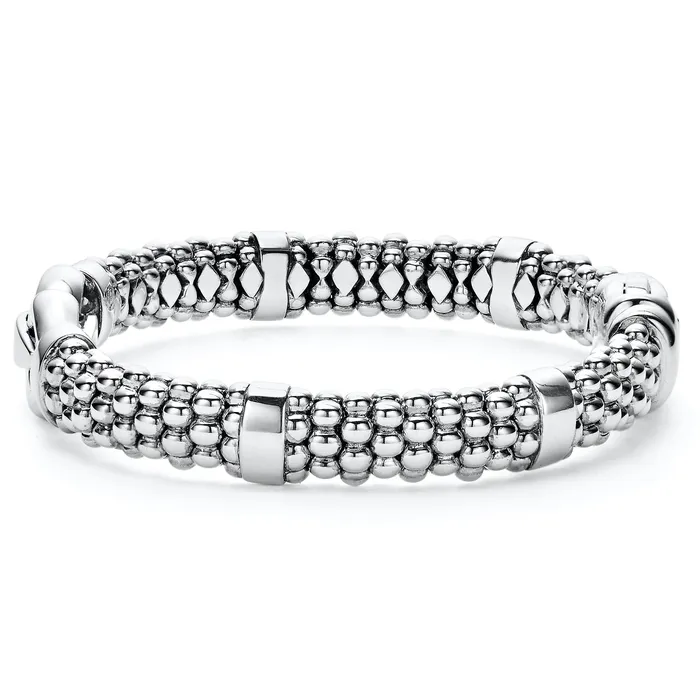 Bracelets | LAGOS Derby Silver Caviar Buckle Bracelet | 9mm