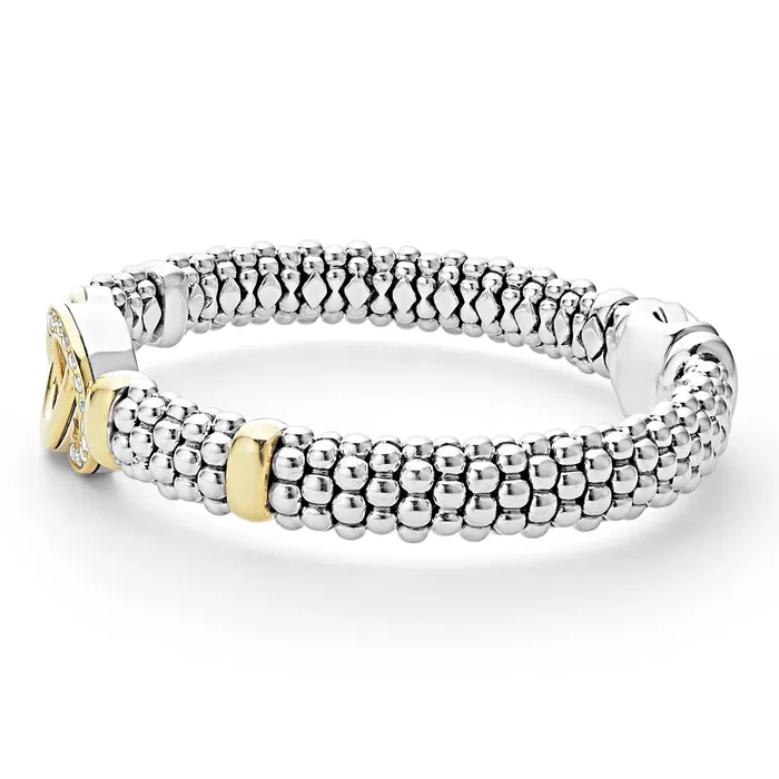 Bracelets | LAGOS Signature Caviar Two-Tone Interlocking Diamond Caviar Bracelet | 9mm