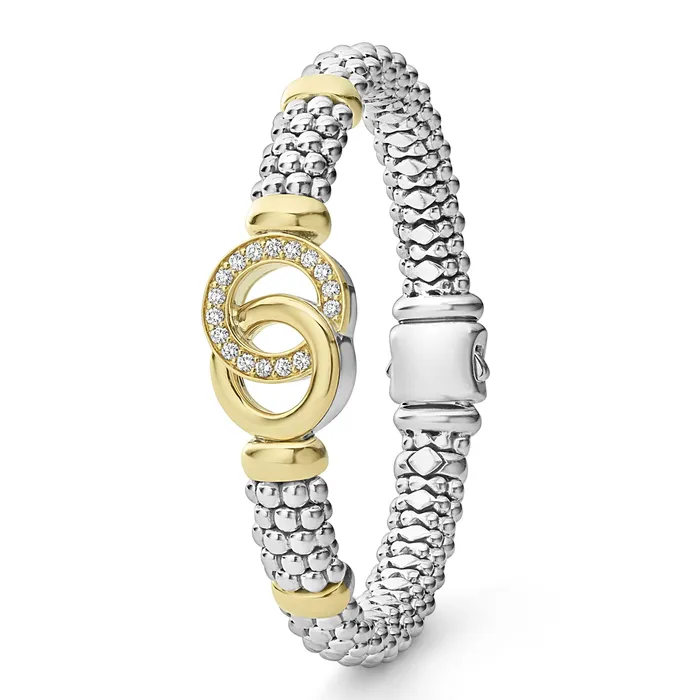 Bracelets | LAGOS Signature Caviar Two-Tone Interlocking Diamond Caviar Bracelet | 9mm