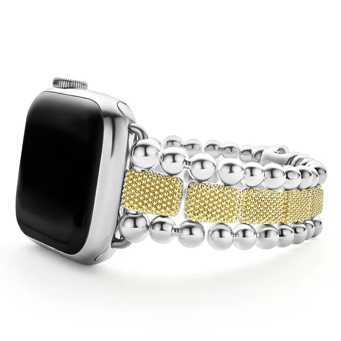 Bracelets LAGOS Smart Caviar 18K Gold and Sterling Silver Caviar Beaded Watch Bracelet-38-45mm