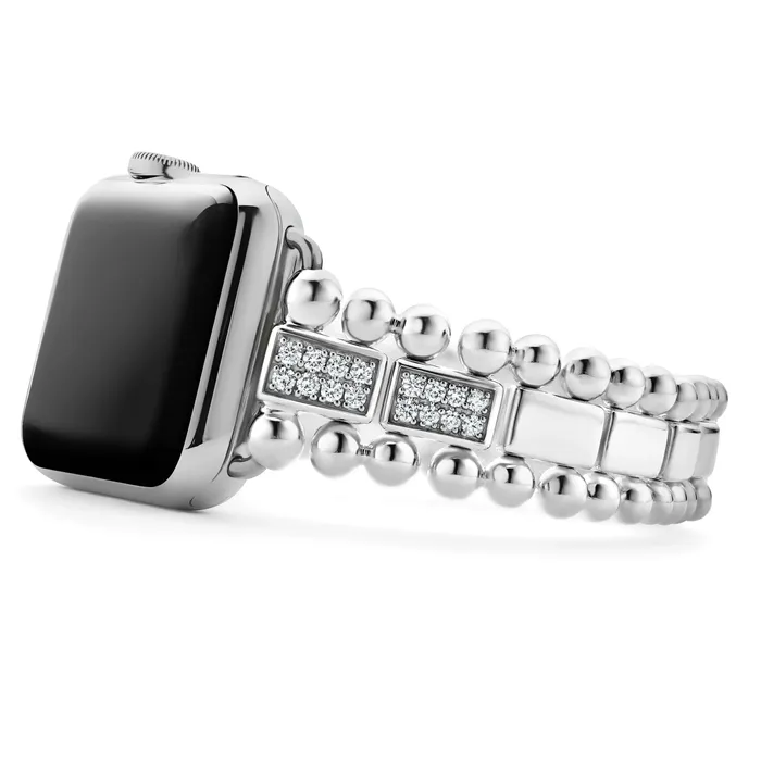 Bracelets LAGOS Smart Caviar Sterling Silver Half Diamond Watch Bracelet-38-45mm