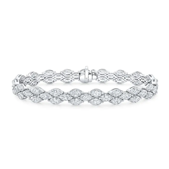 Bracelets RAHAMINOV DIAMONDS INC Marquise Diamond Multi-Row Bracelet in 18kt White Gold