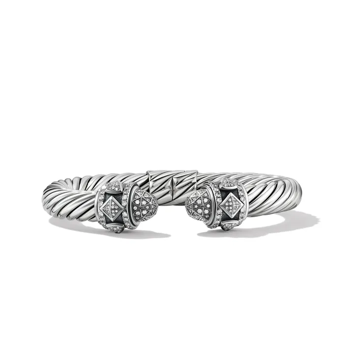 Bracelets Renaissance® Classic Cable Bracelet in Sterling Silver with Diamonds 9mm - David Yurman