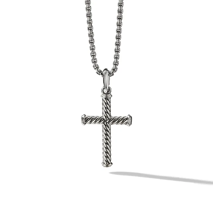 Cable Cross Pendant in Sterling Silver 35mm David Yurman Necklaces