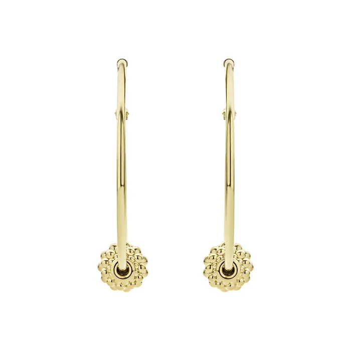 Caviar Gold Medium 18K Gold Caviar Ball Hoop Earrings | LAGOS Earrings