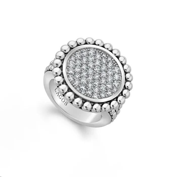 Caviar Spark Large Caviar Circle Diamond Ring LAGOS Rings