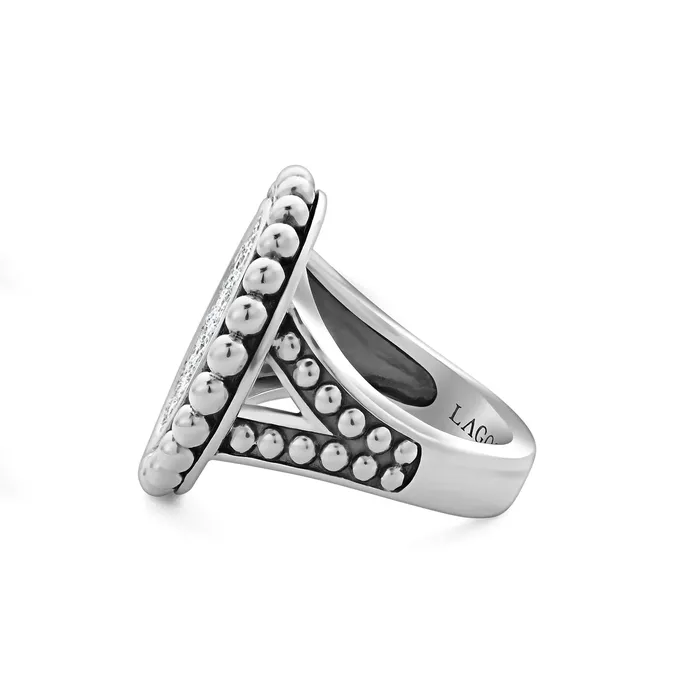 Caviar Spark Large Caviar Circle Diamond Ring | LAGOS Rings