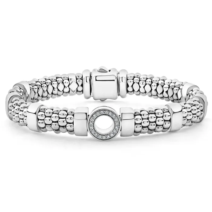 Caviar Spark Single Station Diamond Circle Caviar Bracelet 9mm LAGOS Bracelets