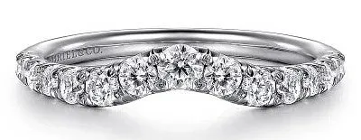 Chambery - Curved 14K White Gold French Pave Diamond Wedding Band - 0.5 ct GABRIEL CO. Rings