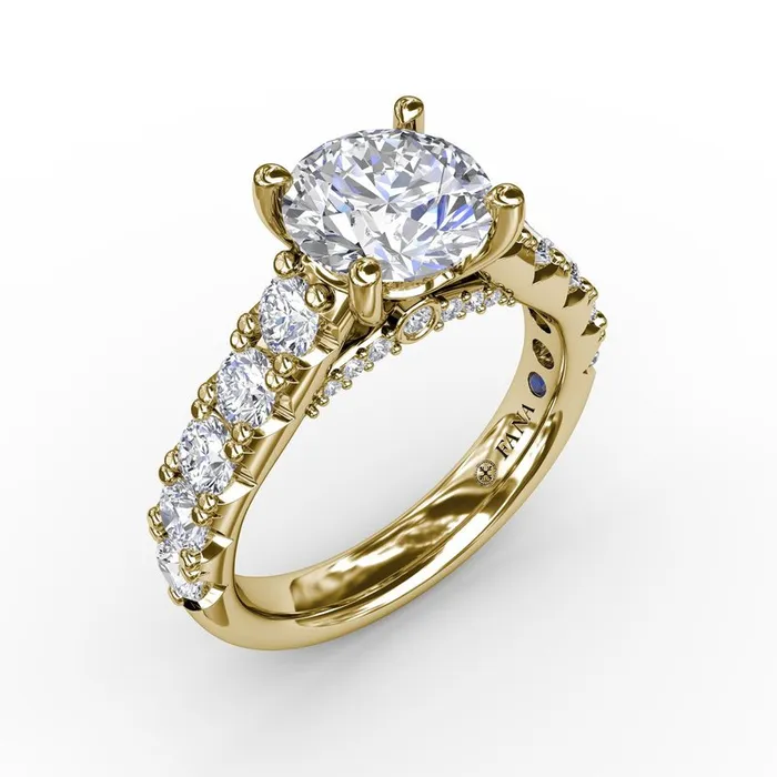 Classic Round Chunky Diamond Solitaire Engagement Ring FANA Rings