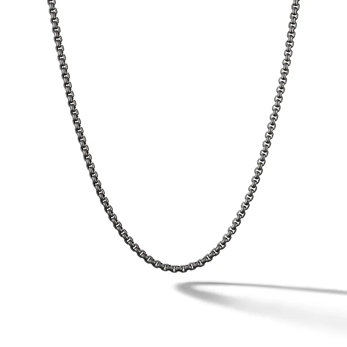 David Yurman Box Chain Necklace in Stainless Steel 2.7mm Necklaces