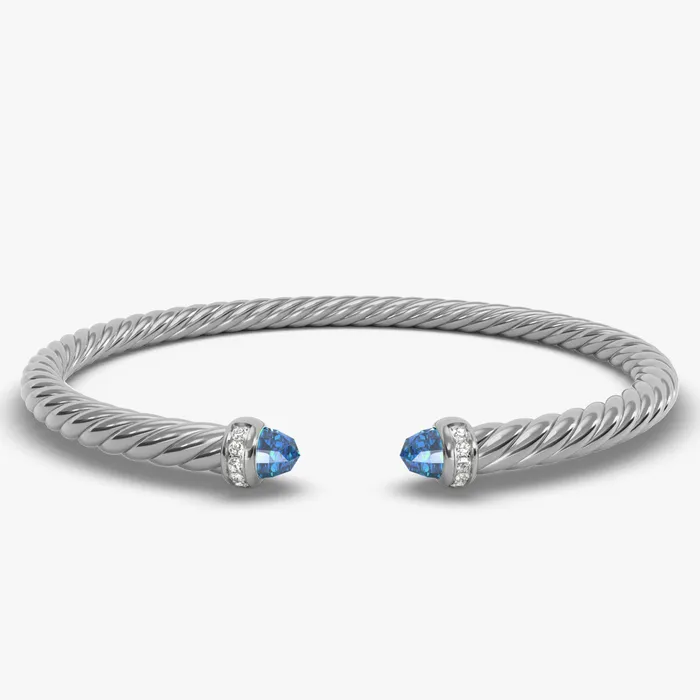 David Yurman Bracelets 4MM MODERN CABLE FLEX BRACELET BT DI SIL