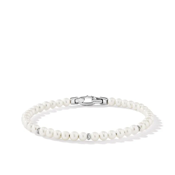 David Yurman Bracelets Bijoux Spiritual Beads Bracelet with Pearls and Sterling Silver 4mm