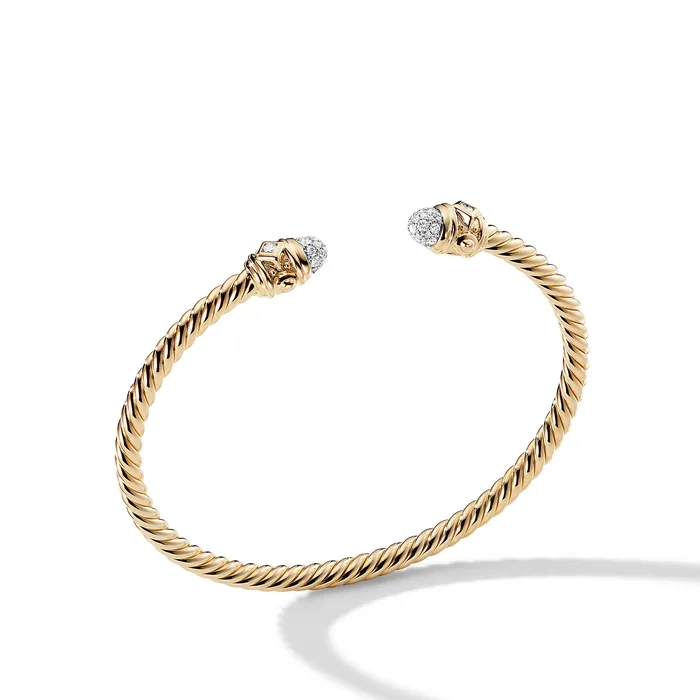 David Yurman Bracelets Renaissance® Cablespira Bracelet in 18K Yellow Gold with Diamonds 3.5mm