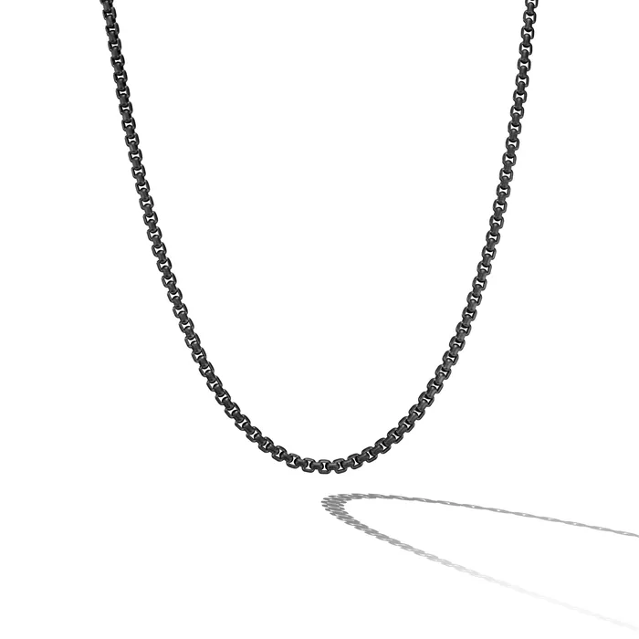 David Yurman Necklaces Box Chain Necklace with Stainless Steel and Sterling Silver 5mm