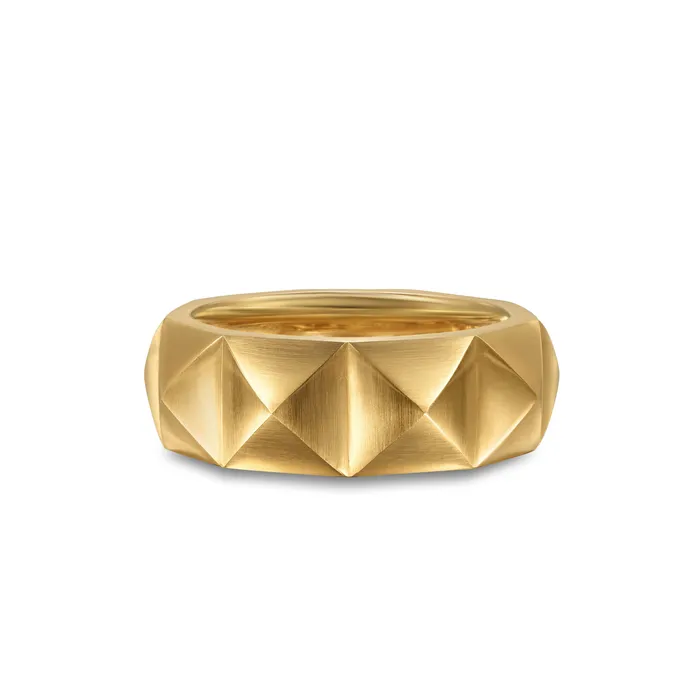 David Yurman Rings Pyramid Band Ring in 18K Yellow Gold 8mm