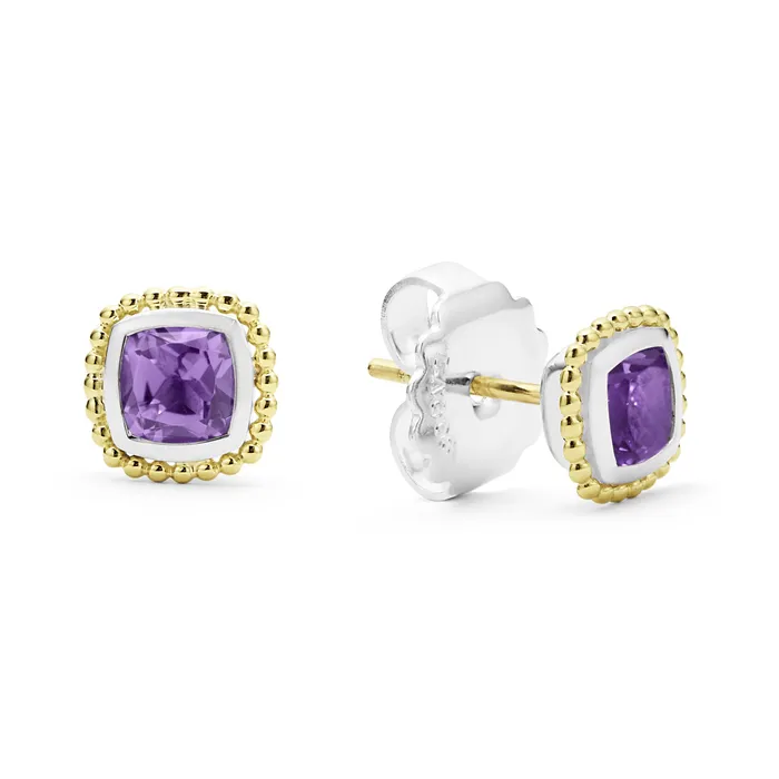 Earrings | LAGOS Rittenhouse Two-Tone Amethyst Stud Earrings