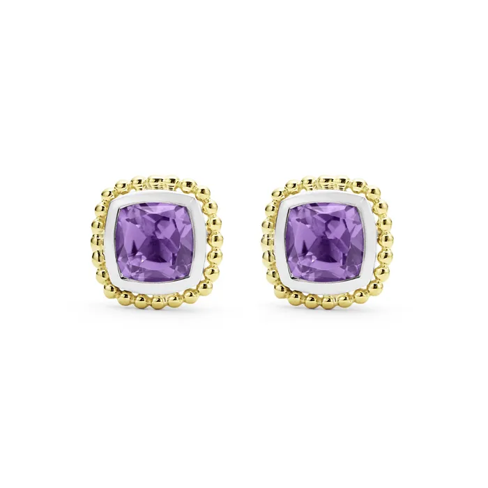 Earrings | LAGOS Rittenhouse Two-Tone Amethyst Stud Earrings