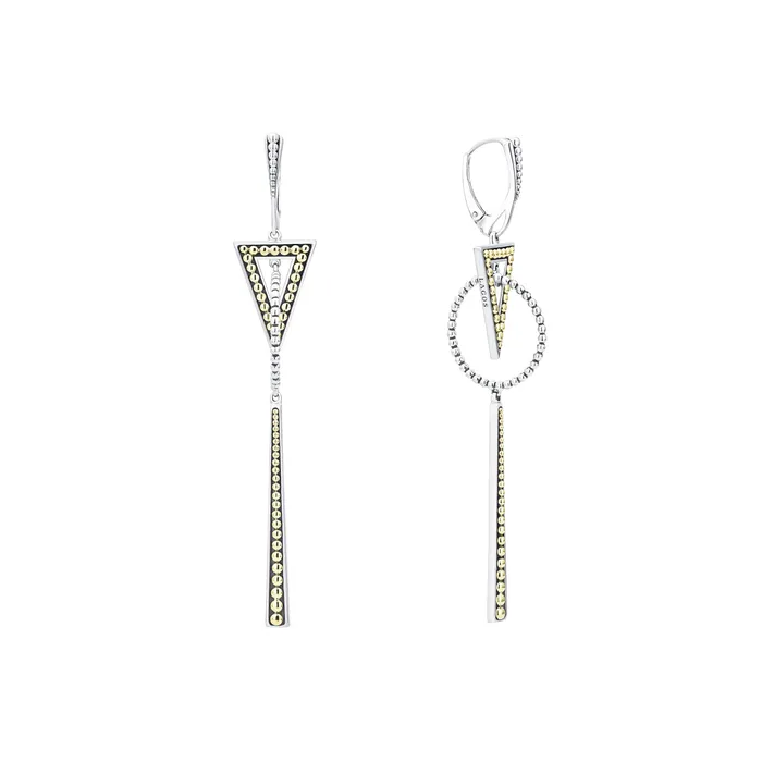 Earrings Signature Caviar Two-Tone Triangle Circle Drop Earrings - LAGOS