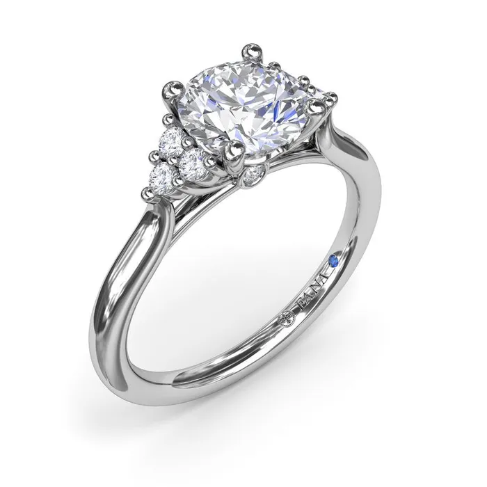 FANA Rings Sophisticated Side Cluster Diamond Engagement Ring