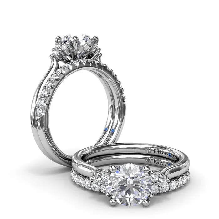 FANA Rings | Sophisticated Side Cluster Diamond Engagement Ring