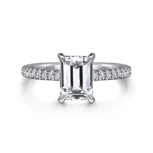 Franka - 14K White Gold Emerald Cut Diamond Engagement Ring (Setting Only) GABRIEL CO. Rings