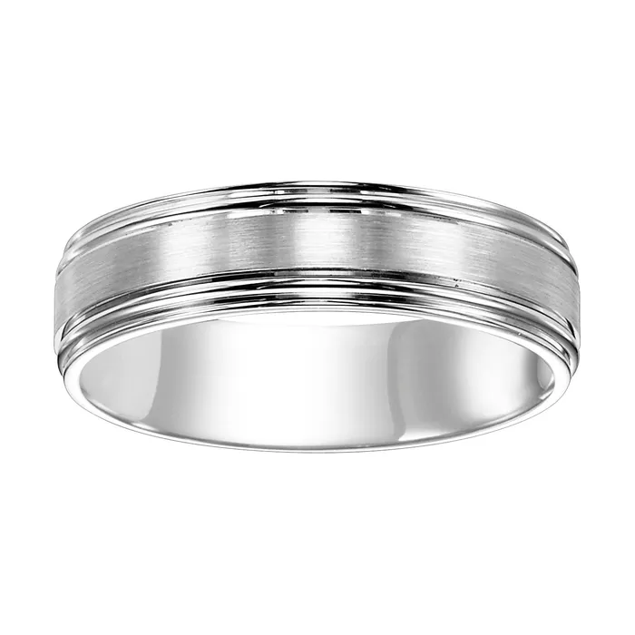 FREDERICK GOLDMAN Rings | White Gold 6mm Men's Wedding Band