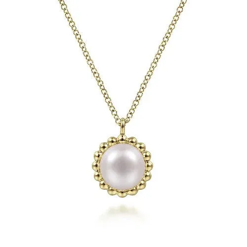 GABRIEL CO. 14K Yellow Gold Bujukan Pearl Pendant Necklace Necklaces