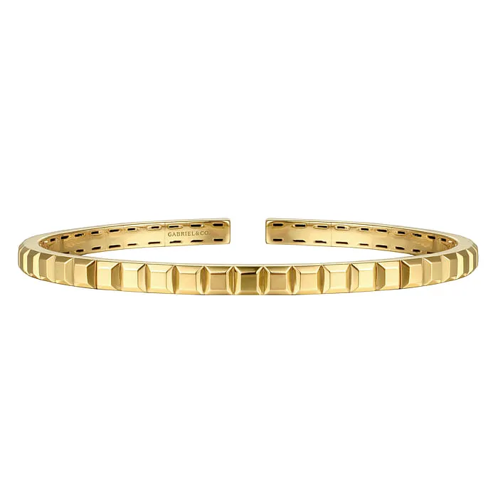 GABRIEL CO. Bracelets 14K Yellow Plain Gold Split Bangle Bracelet