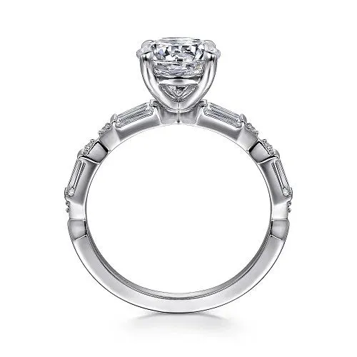 GABRIEL & CO. Dariella - 14K White Gold Round Diamond Engagement Ring (Setting Only) | Rings