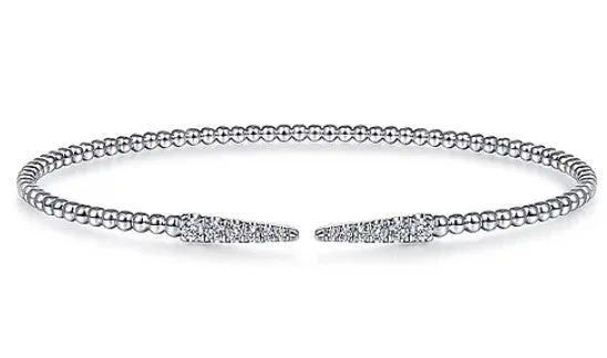 GABRIEL CO. Earrings 14K White Gold Bujukan Diamond Spikes Split Bangle